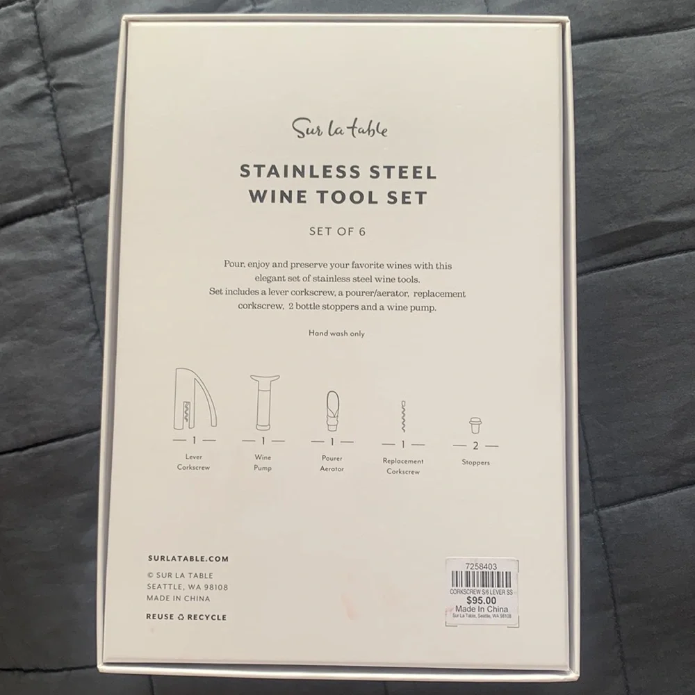 Sur la Table Stainless Steel Wine Tool Set